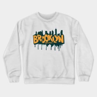 New York Brooklyn - Brooklyn Schriftzug - Brooklyn Logo mit skyline Crewneck Sweatshirt